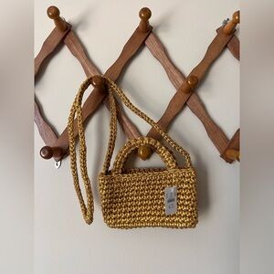 Small Gold woven purse J. Crew new with tags